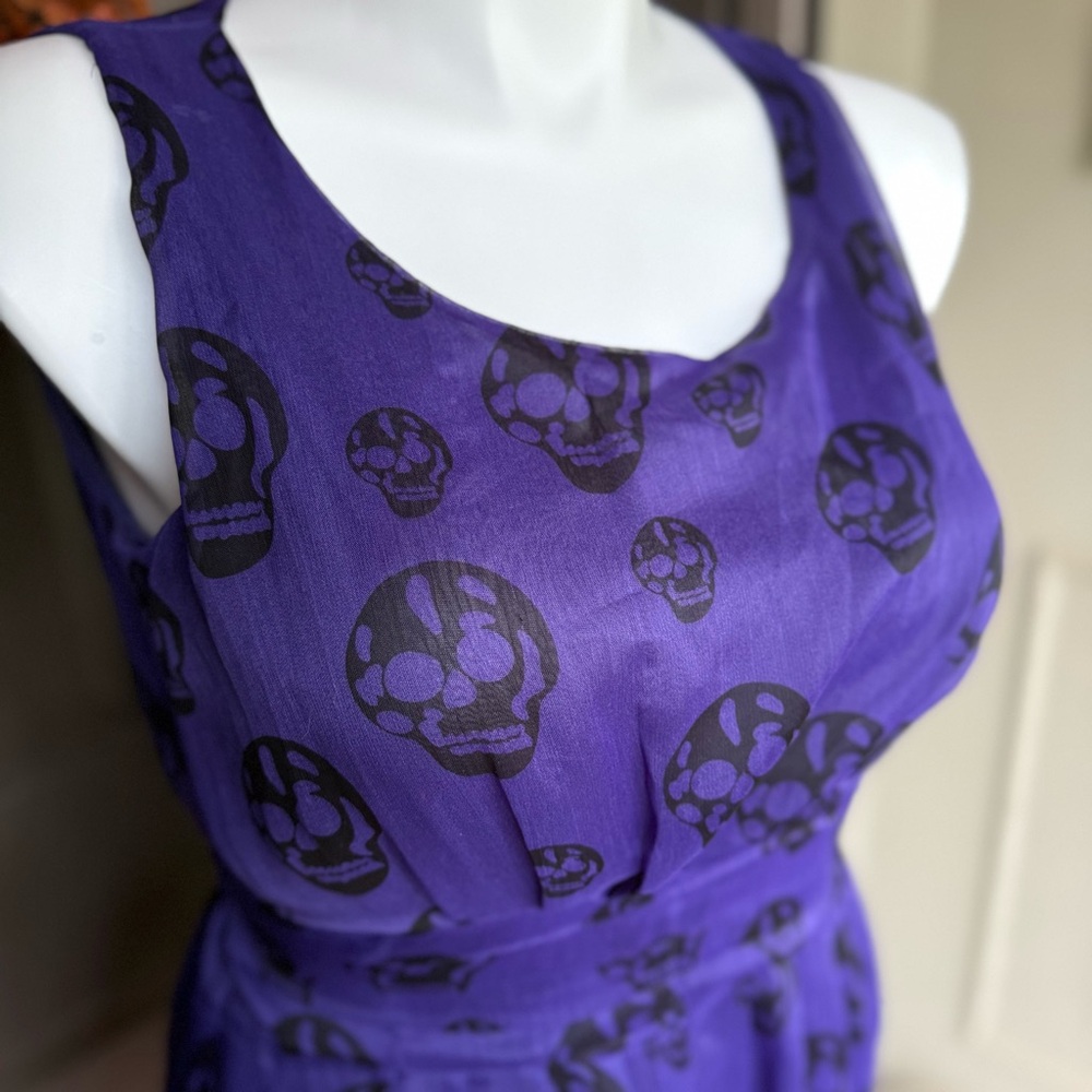 💀💀 Purple and black, Skull Print Dress 💀💀
